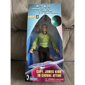 Star Trek Playmates 9" Warp Factor 3 TOS Captain Kirk in Casual Attire 1998 MINT